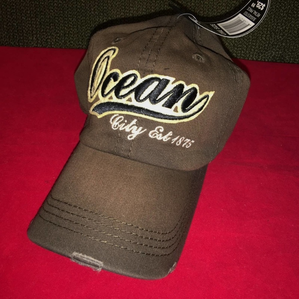 NEW! Brown Ocean City Ball Cap Hat Baseball Cap Vacation Unisex - Picture 9 of 9
